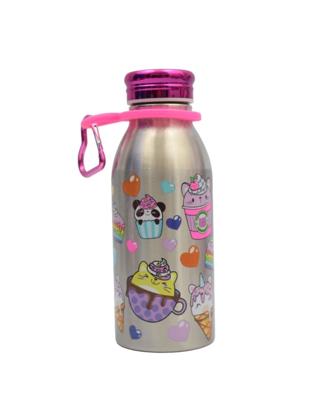 Claires Critters Vibe Water Bottle Stainless Steel Clip Critters and Desserts